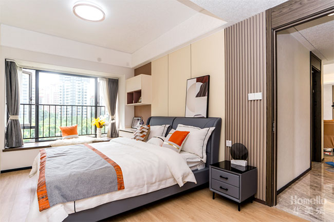 143㎡四居，愛馬仕橙與現(xiàn)代簡約的碰撞，高雅大氣又舒適